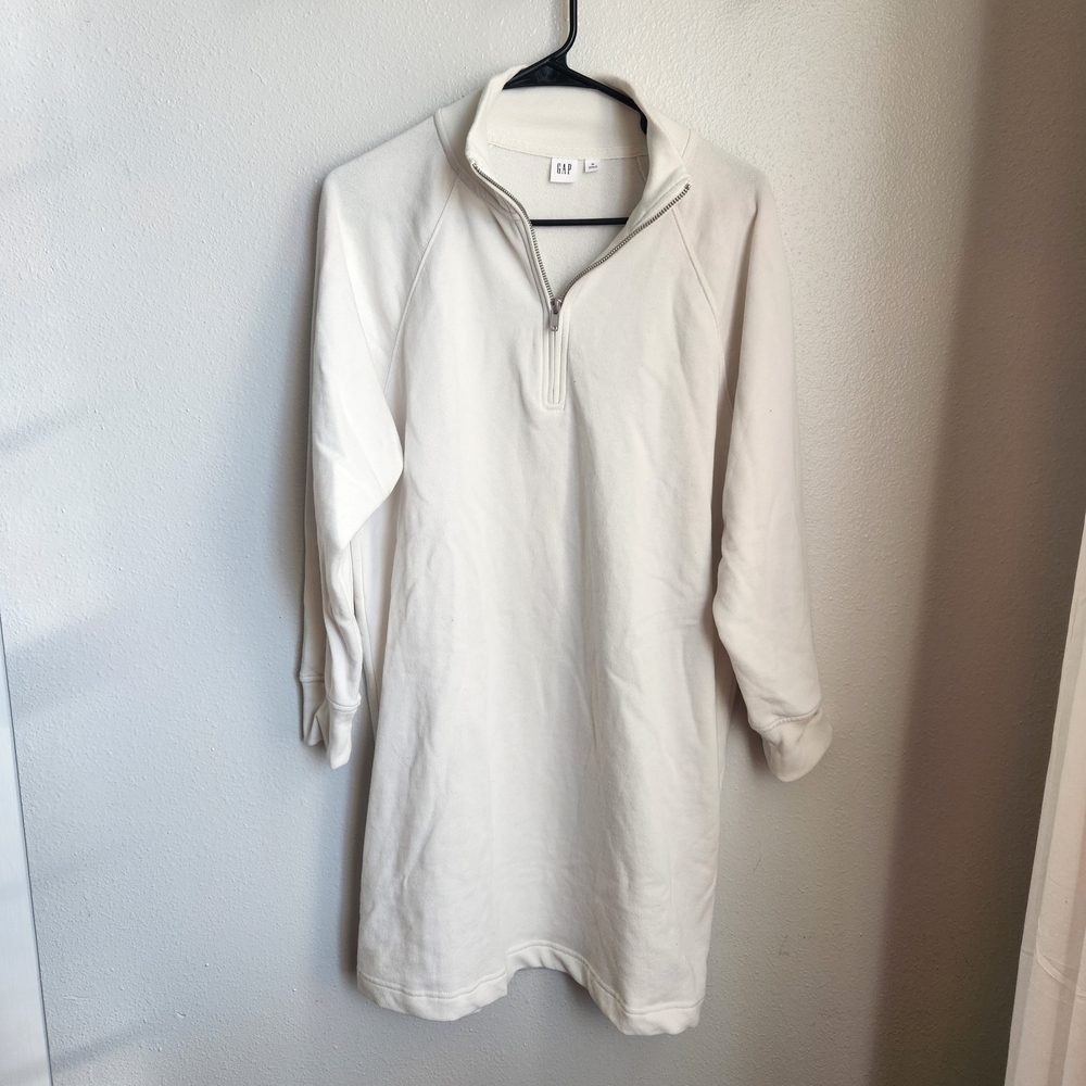 NWT White Quarter-Zip Pullover Dress Medium